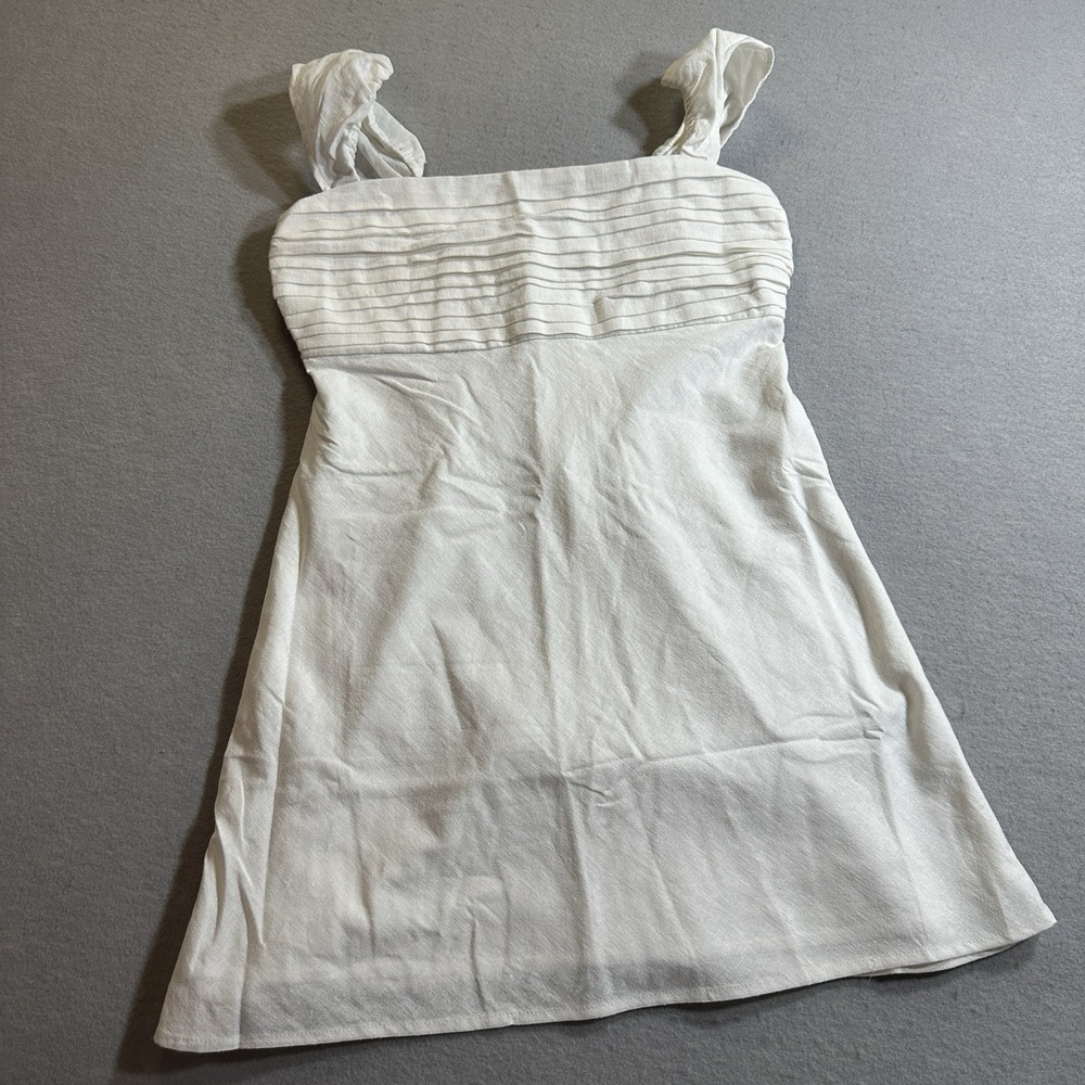 Abercrombie & Fitch Emerson Dress Womens Large White Pleated Square Neck NWT